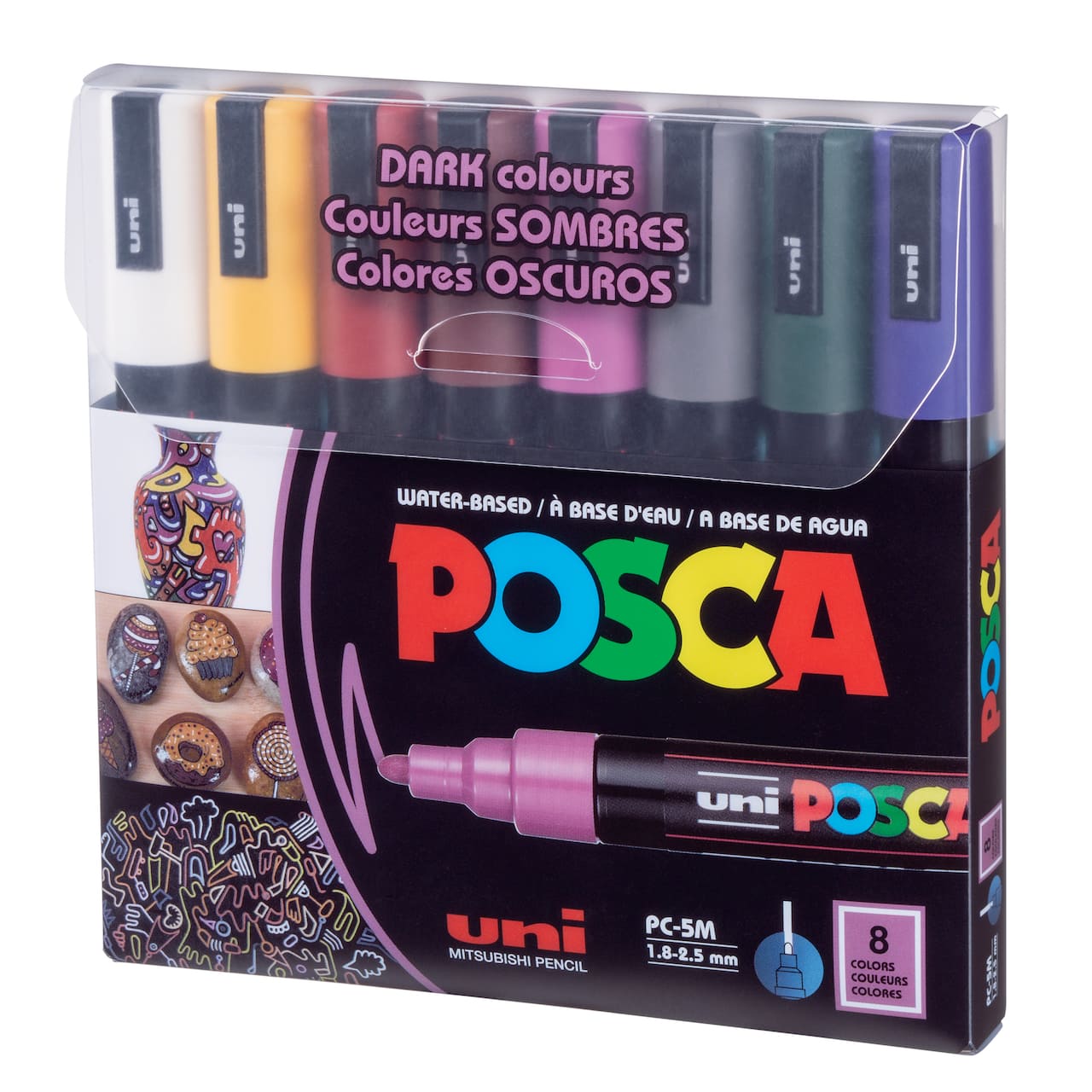 POSCA PC-5M Medium Tip Dark Colour Paint Marker Set